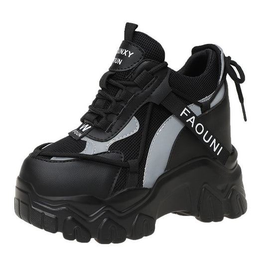 Tenis Negros para Mujer con Punta Redonda y Suela Gruesa - Image 10