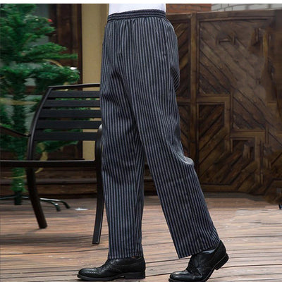 Pantalones Chef a Rayas con Cintura Elástica para Cocina y Comedor - Image 16