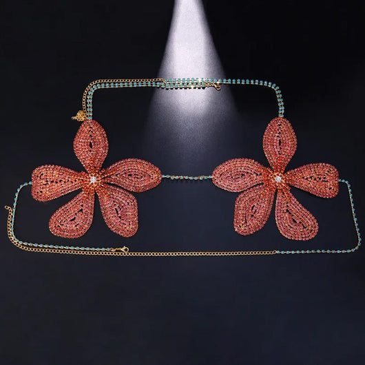 Cadena Corporal de Flores con Brillantes para Playa y Fiesta - Image 4