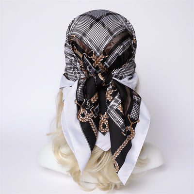 Chal Hijab Protector Solar con Bloques de Color Floral - Image 32