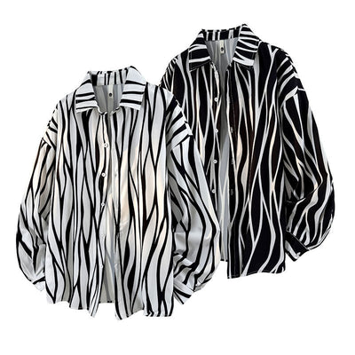 Camisa Holgada de Rayas para Hombre Talla Grande - Image 5