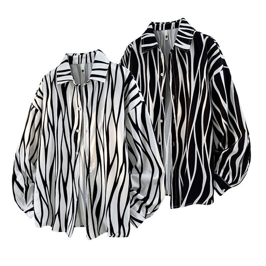 Camisa Holgada de Rayas para Hombre Talla Grande - Image 5