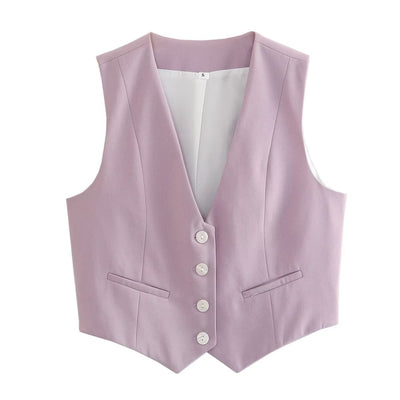 Chaleco Multicolor Suelto con Botones Decorativos Versátil para Mujer - Image 30