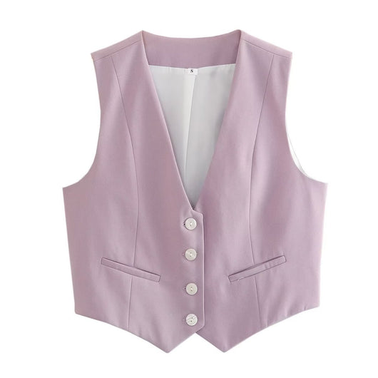 Chaleco Multicolor Suelto con Botones Decorativos Versátil para Mujer - Image 30