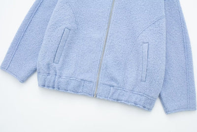 Camisa de Cuero Minimalista Otoñal con Cuello Alzado y Cierre de Cremallera - Image 4