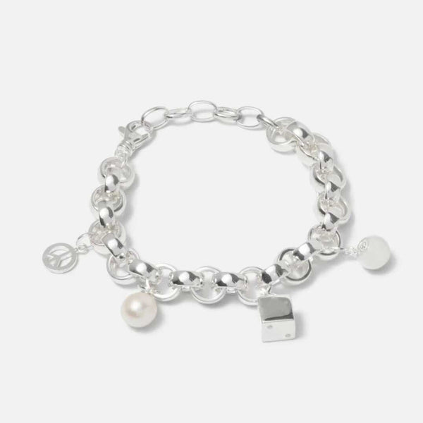Pulsera de Plata Esterlina con Perla y Dados 8 Ball para Amantes Aventureros - Image 5