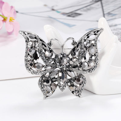 Broche Vintage Mariposa en Aleación con Diamantes