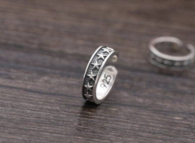 Anillo de Plata Esterlina con Estrella de Cinco Puntas Personalizado para Parejas - Image 7