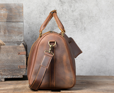 Bolsa de Viaje Retro en Cuero Genuino - Gran Capacidad para Hombre - Image 14