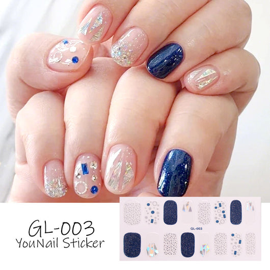 Stickers de Uñas Efecto Ojo de Gato con Detalles Dorados - Image 7