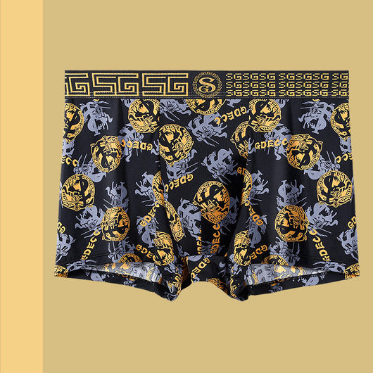 Calzoncillos Cortos Hombre Verano Seda Helada Transpirable Estampado Retro Antibacteriano - Image 7