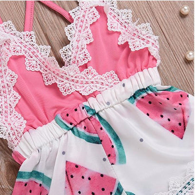 Enterizo Corto de Encaje con Estampado de Sandía y Halter - Image 10