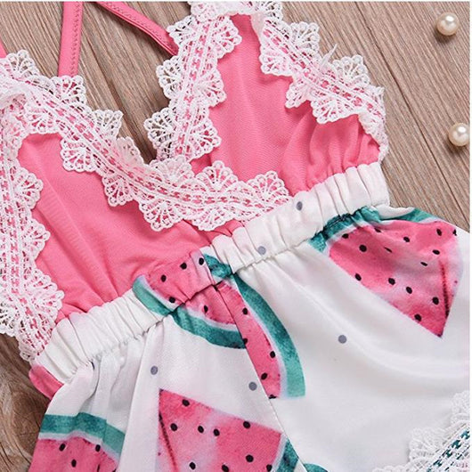 Enterizo Corto de Encaje con Estampado de Sandía y Halter - Image 10