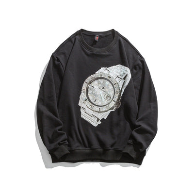 Sudadera Estampada Otoño con Diseño de Reloj - Image 5