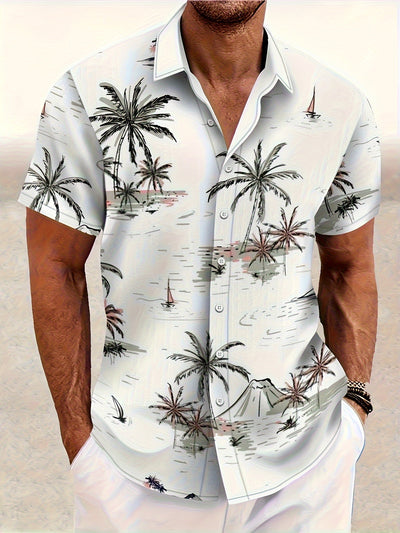 Camisa Manga Corta Hombre Estampado Floral 3D - Image 9