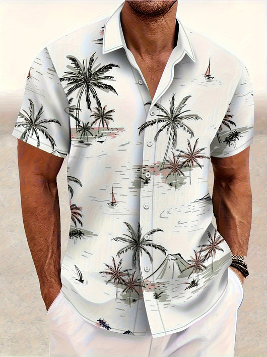 Camisa Manga Corta Hombre Estampado Floral 3D - Image 9
