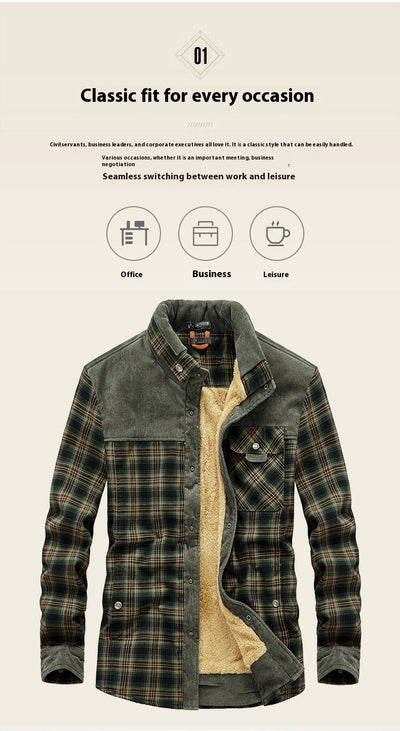 Cardigan Grueso de Forro Polar para Hombre - Cuadros Cálidos Otoño Invierno - Image 19