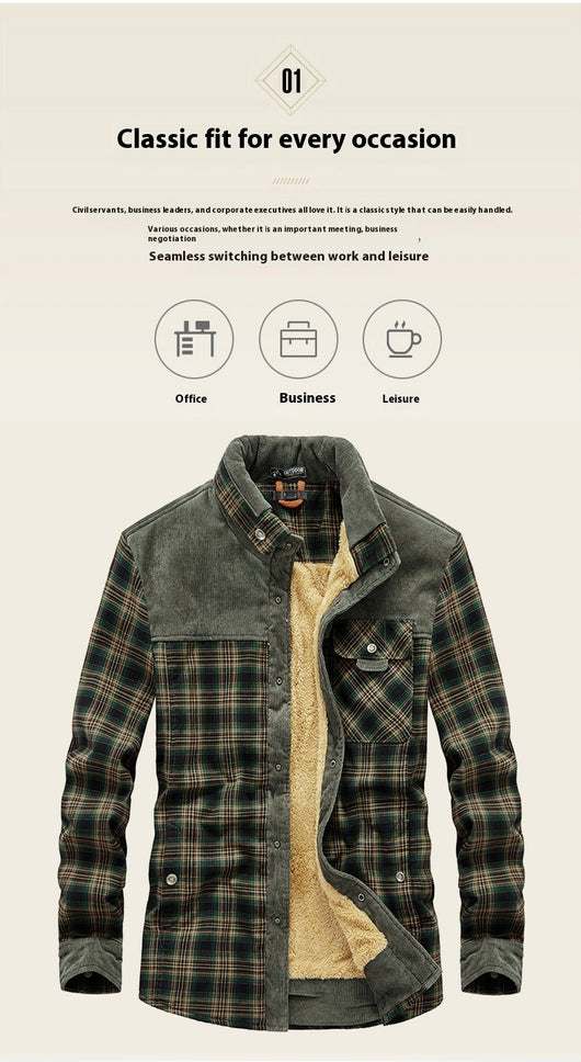 Cardigan Grueso de Forro Polar para Hombre - Cuadros Cálidos Otoño Invierno - Image 19