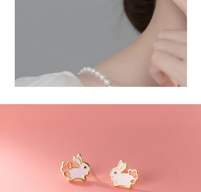 Aretes de Corazón Blanco Conejo Dulce - Diseño Femenino Tierno - Image 15