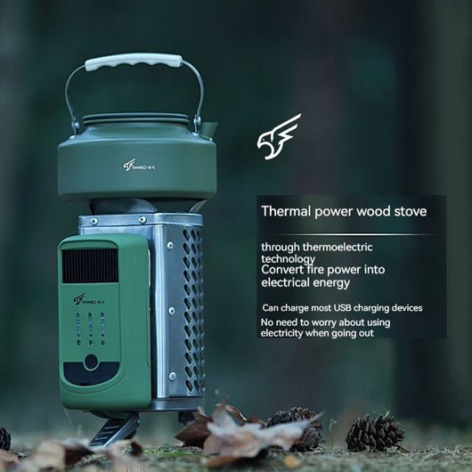 Estufa de Camping Plegable con Generador Térmico y Detección Inteligente