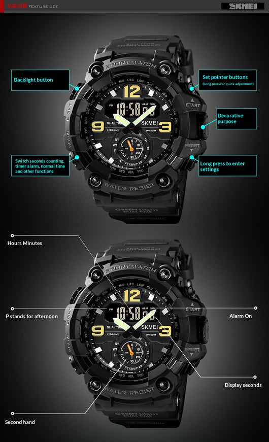 Reloj Deportivo Digital Resistente para Hombre con Pantalla Grande y Sincronización Electrónica - Image 9