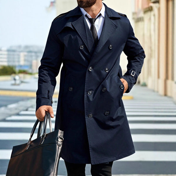 Abrigo Trench Doble Botonadura Casual para Hombre