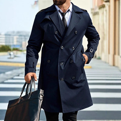 Abrigo Trench Doble Botonadura Casual para Hombre