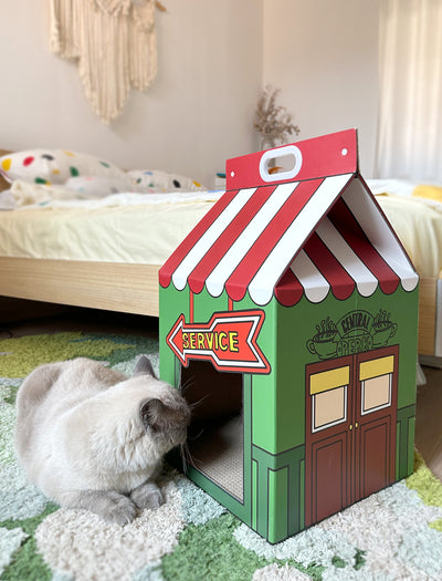 Rascador Café Gato con Nido - Tabla Desgaste Resistente para Afilar Uñas - Image 8
