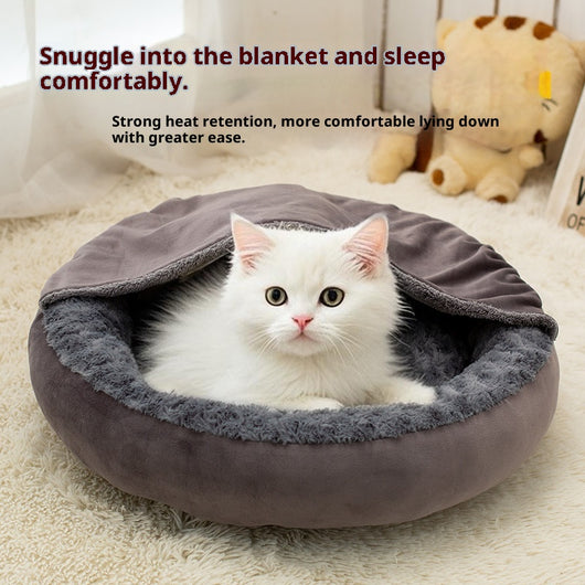 Cama Redonda Premium para Mascotas - Colchoneta Térmica Cuatro Estaciones Tamaño Grande - Image 7