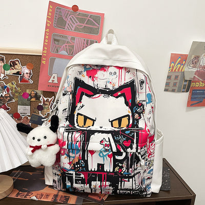 Mochila para Chicas Estilo Harajuku con Graffiti Personalizado, Simple y Versátil - Image 8