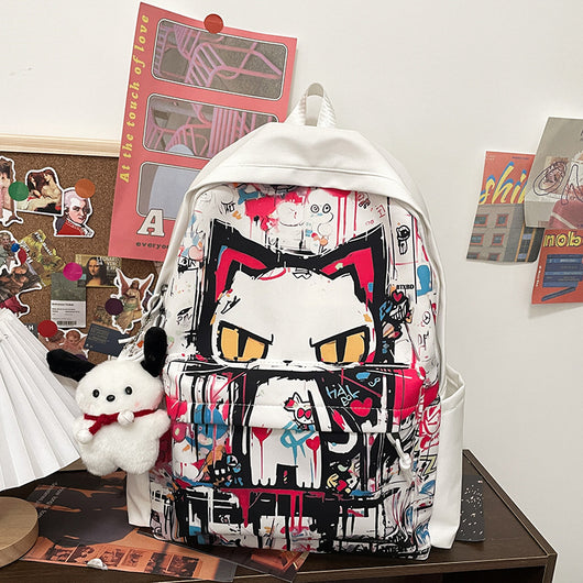 Mochila para Chicas Estilo Harajuku con Graffiti Personalizado, Simple y Versátil - Image 8