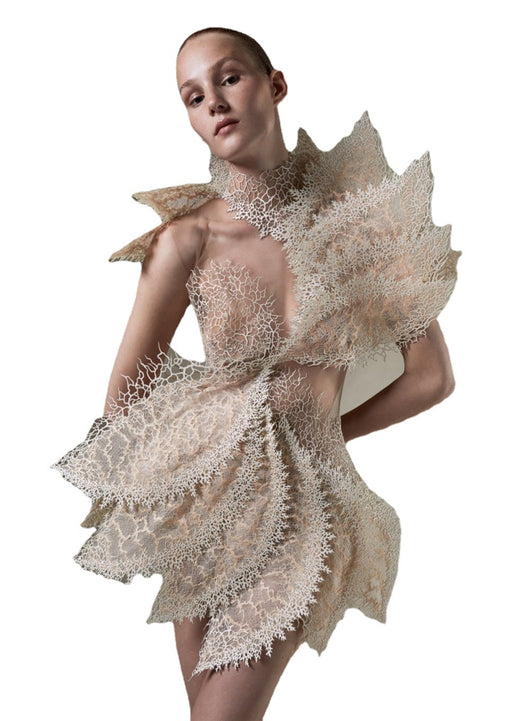 Vestido Bandage Sin Mangas con Encaje y Diseño Irregular - Image 5