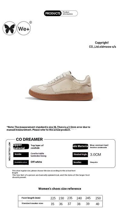 Zapatillas Blancas de Cuero Retro Transpirables Estilo Preppy Casual - Image 6