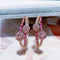 Fashion Trend Spherical Line Geometric Earrings European And American Micro-inlaid Zircon Earrings Rojo Morado