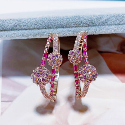Aretes Geométricos Esféricos con Circonita Incrustada - Diseño Europeo Moderno - Image 5