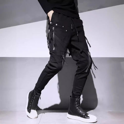 Overol Harem Slim Fit con Cierres Decorativos - Estilo Dark Fashion - Image 2