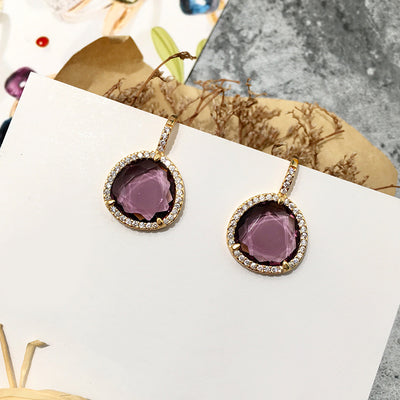 Aretes Triángulo de Cristal Multicolor con Incrustación de Cobre - Image 4