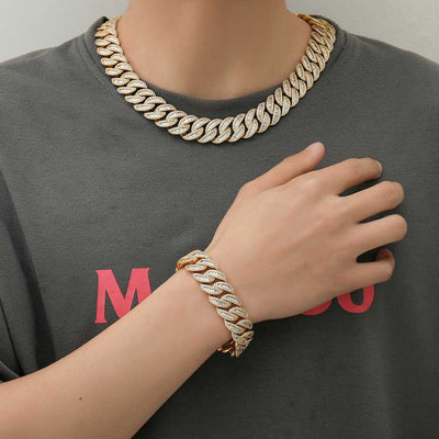 Cadena Cubana Miami 15mm-20mm Chapada en Oro Real con Cierre Tipo Buckle - Image 12