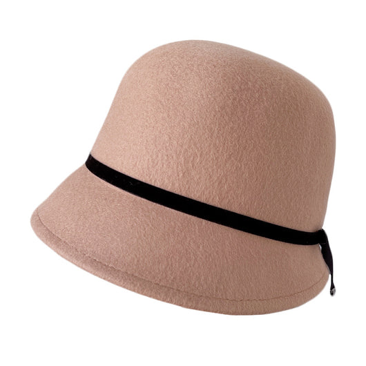 Sombreros de Fieltro de Lana para Mujer con Moño Elegante - Image 2