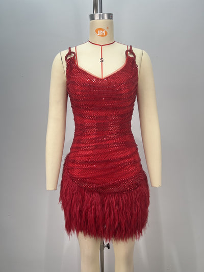 Vestido Mini Lujo con Lentejuelas Rojo Brillante - Perfecto para Celebraciones - Image 10