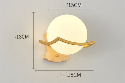 Lámpara de Mesita Estilo Europeo con LED y Base de Madera - Image 3