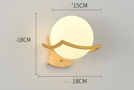 Lámpara de Mesita Estilo Europeo con LED y Base de Madera - Image 3