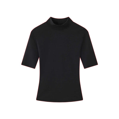 Polera Cuello Alto Retro Tencel Lycra Manga Media - Suave y Versátil - Image 9