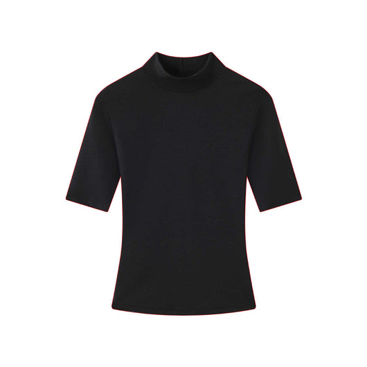 Polera Cuello Alto Retro Tencel Lycra Manga Media - Suave y Versátil - Image 9