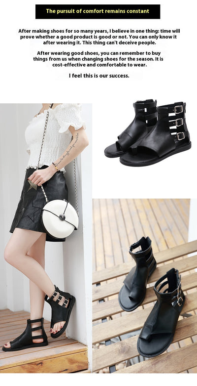 Sandalias Planas Cómodas con Anillo de Dedo para Mujer - Image 10