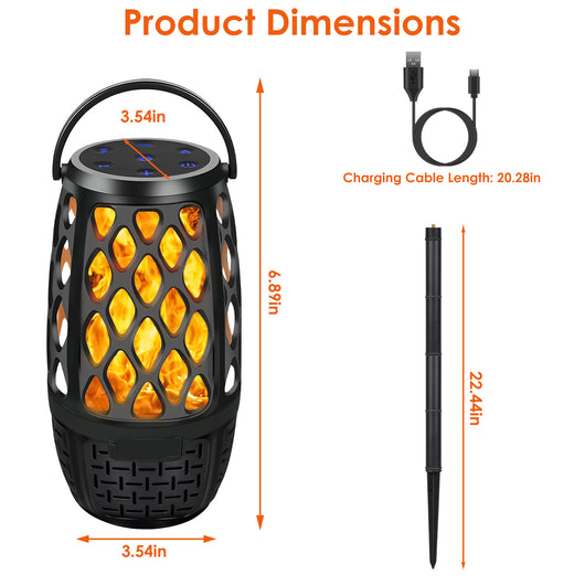 Parlante Inalámbrico 5.3 4 en 1 Impermeable IPX5 con Luces LED Tipo Fuego para Exterior - Image 7