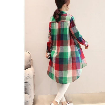 Chaqueta Casual de Cuadros para Mujer con Protección Solar - Image 6