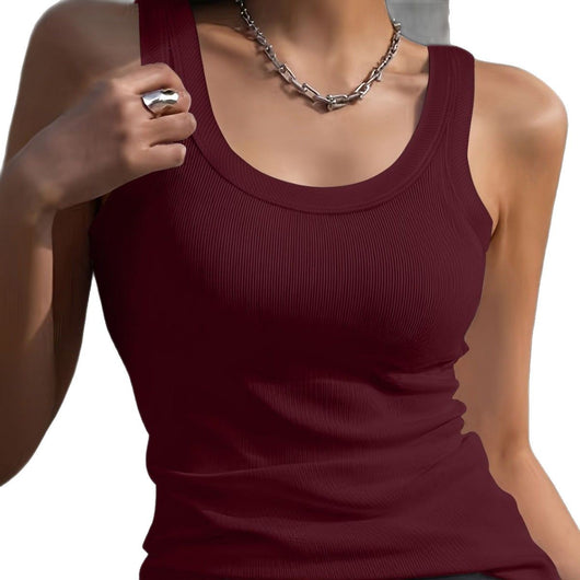 Blusa sin Mangas Cuello Redondo Versátil para Mujer - Image 5
