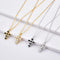Collar Colgante Cruz de Plata 925 con Circones Blancos y Negros