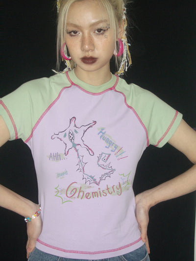Camiseta Manga Corta Cuello Redondo con Contraste para Mujer - Image 15